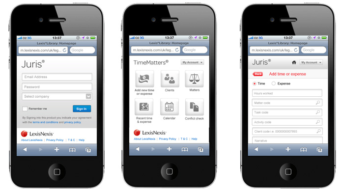 LexisNexis - mobile time management system
